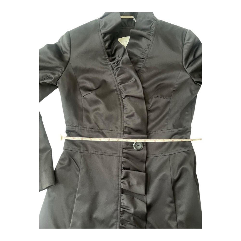 White House Black Market Black Trench Coat Size 00 - Picture 9 of 15